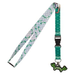 miss kobayashi's dragon maid lanyard green dragon scale with charm and sticker