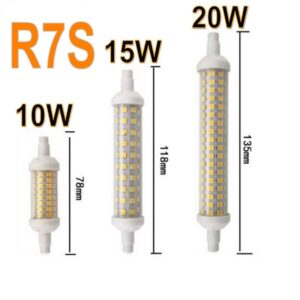 Lighting Dimmable R7S Led78Mm 118Mm 135Mm Lightbulb 10W 15W 20W Smd2835 Led Lamp 220V Corn Light Energy Saving Replace Halogen Light-Warm White_15W 118Mm