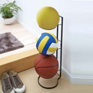 Basketball Ball Storage Rack, 3 Tier Cube Ball Storage Holder, Freestanding Garage Sport Equipment Organizer Innovative Indoor Removable Vertical Display Stand for Volleyball Football Basketball