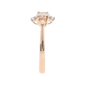 Gin & Grace 10K Rose Gold Genuine Aquamarine & Morganite Ring with Diamonds for Women | Ethically, authentically & organically sourced (Oval & Pear) Shaped Aquamarine Hand-Crafted Jewelry for her