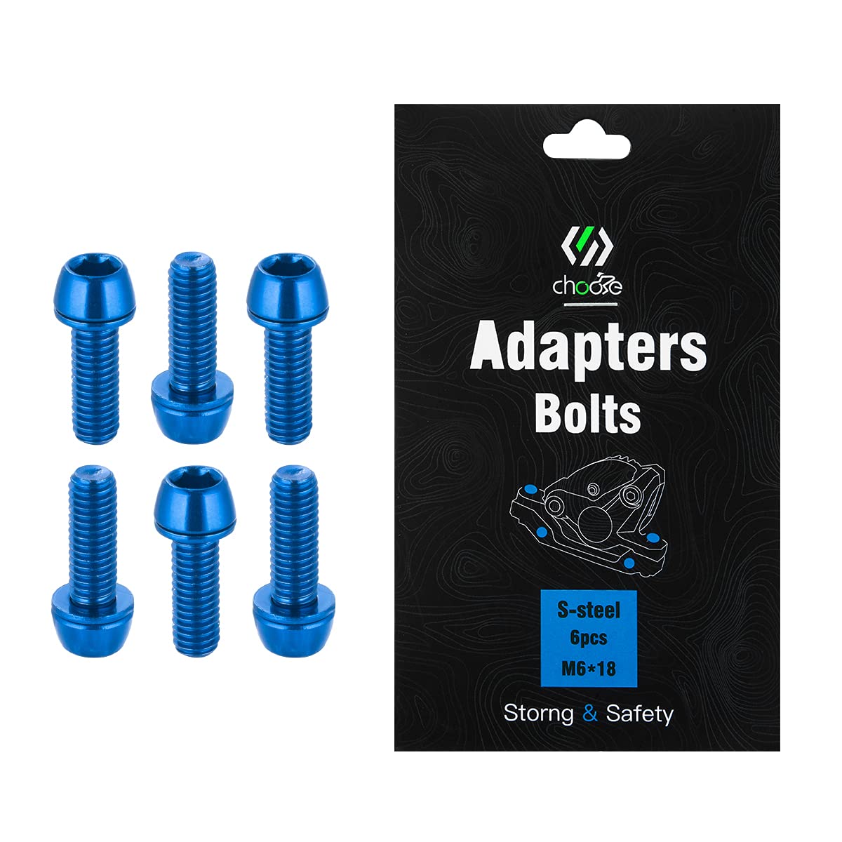 CNC MTB Caliper bolts,Bike disc brake caliper bolts M6x18mm Steel alloy，Blue