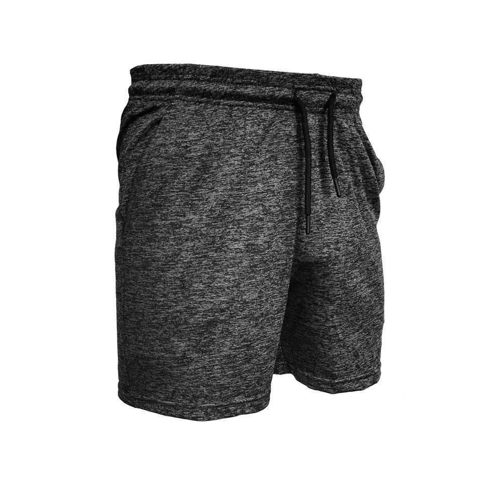 Agilelin Men's Athletic Shorts 5 Inch with Pocket Lightweight Workout Training Shorts Quick Dry,Hight Stretch,Breathable (Black/Grey/L)