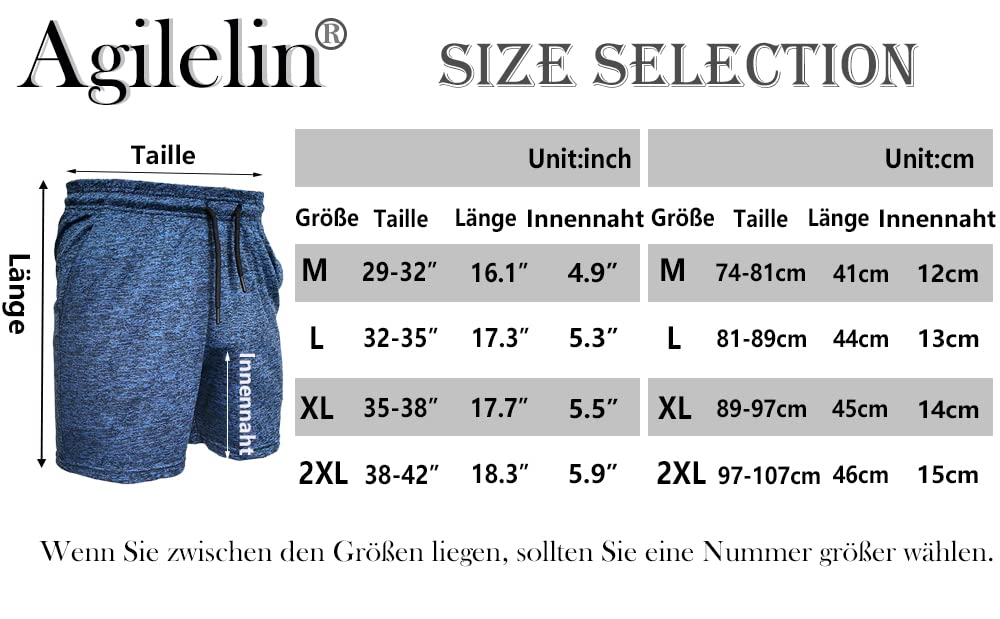 Agilelin Men's Athletic Shorts 5 Inch with Pocket Lightweight Workout Training Shorts Quick Dry,Hight Stretch,Breathable (Black/Grey/L)