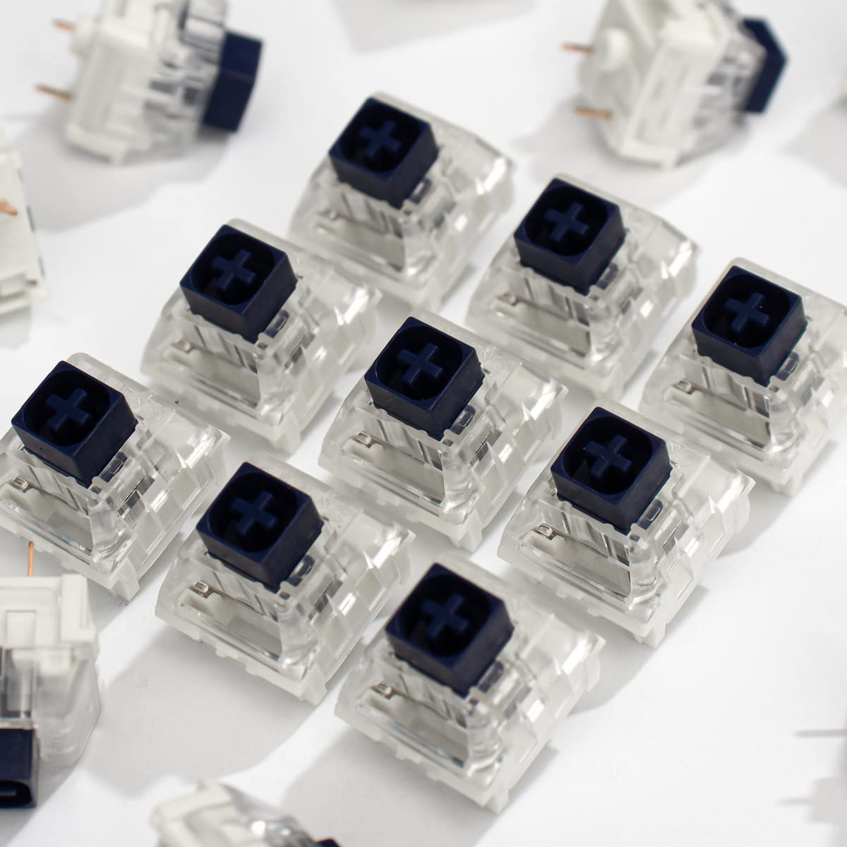 65 Pack Kailh Box Switch Navy RGB SMD for Mechanical Gaming Keyboard 3 pin Switches IP56 Water-Proof Compatible Cherry MX Switches