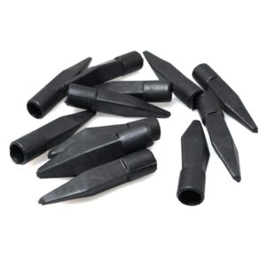 RLECS 12pcs Soft Rubber Practice Archery Arrowhead Inner Dia. 8mm Glue on Target Arrow Tips for Archery CS Shooting/Archery Hunting Game, Black