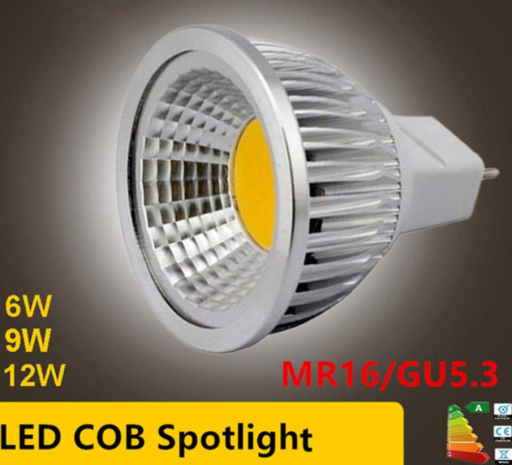 Halogen Light Bulb High Power Led Mr16 Gu5.3 Cob 6 W 9 W 12 W Dimbar Led Cob Headlight Cool Wit Mr 16 12V Bulb Lamp Gu 5 3 220V-Cold White_Gu10 12W 220V