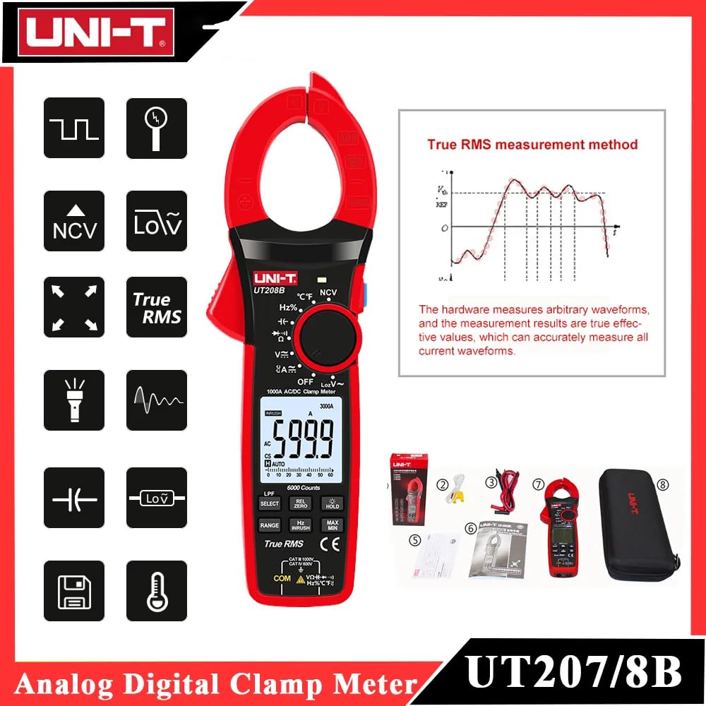 UNI-T UT206B UT207B UT208B Clamp Meter Amperimetrica VFC Electrical Instruments DC/AC Current Voltage Tester Auto Range