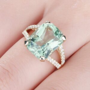 xinqi may birthstone ring - green onyx in 14k gold - handmade vintage ring - gold rings for women (7)