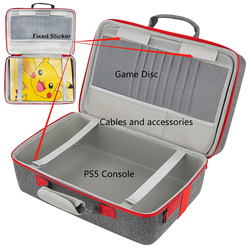 ASNOMY Carrying Case Compatible with PS5, Hard Shell Carry Case Travel Bag, Organizer Protective Case for Playstation 5 Console,Dual Controller and Accessories[Not suitable with 2023 "slim version]