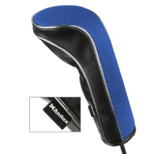 Andux Golf Club Wood Head Covers 460CC Driver Covers with Hook&Loop and Long Neck Blue