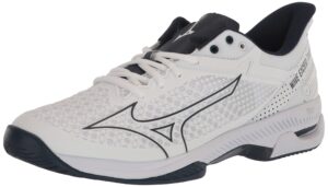 mizuno wave exceed tour 5 ac men tennis shoe, white-dress blue, 9.5