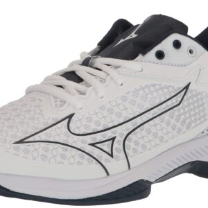 Mizuno Wave Exceed Tour 5 AC Men Tennis Shoe, White-Dress Blue, 9.5