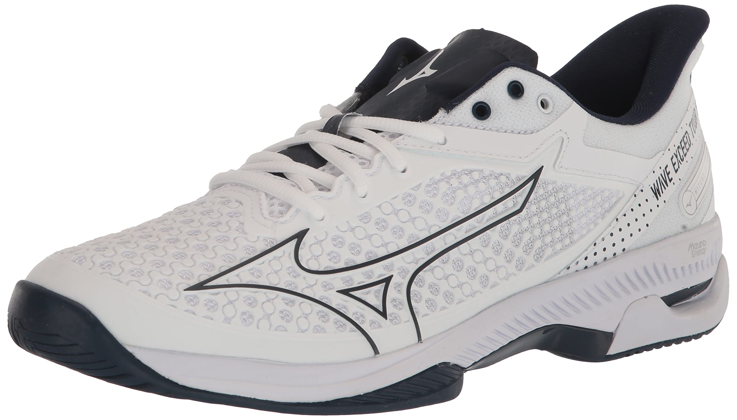 Mizuno Wave Exceed Tour 5 AC Men Tennis Shoe, White-Dress Blue, 9.5