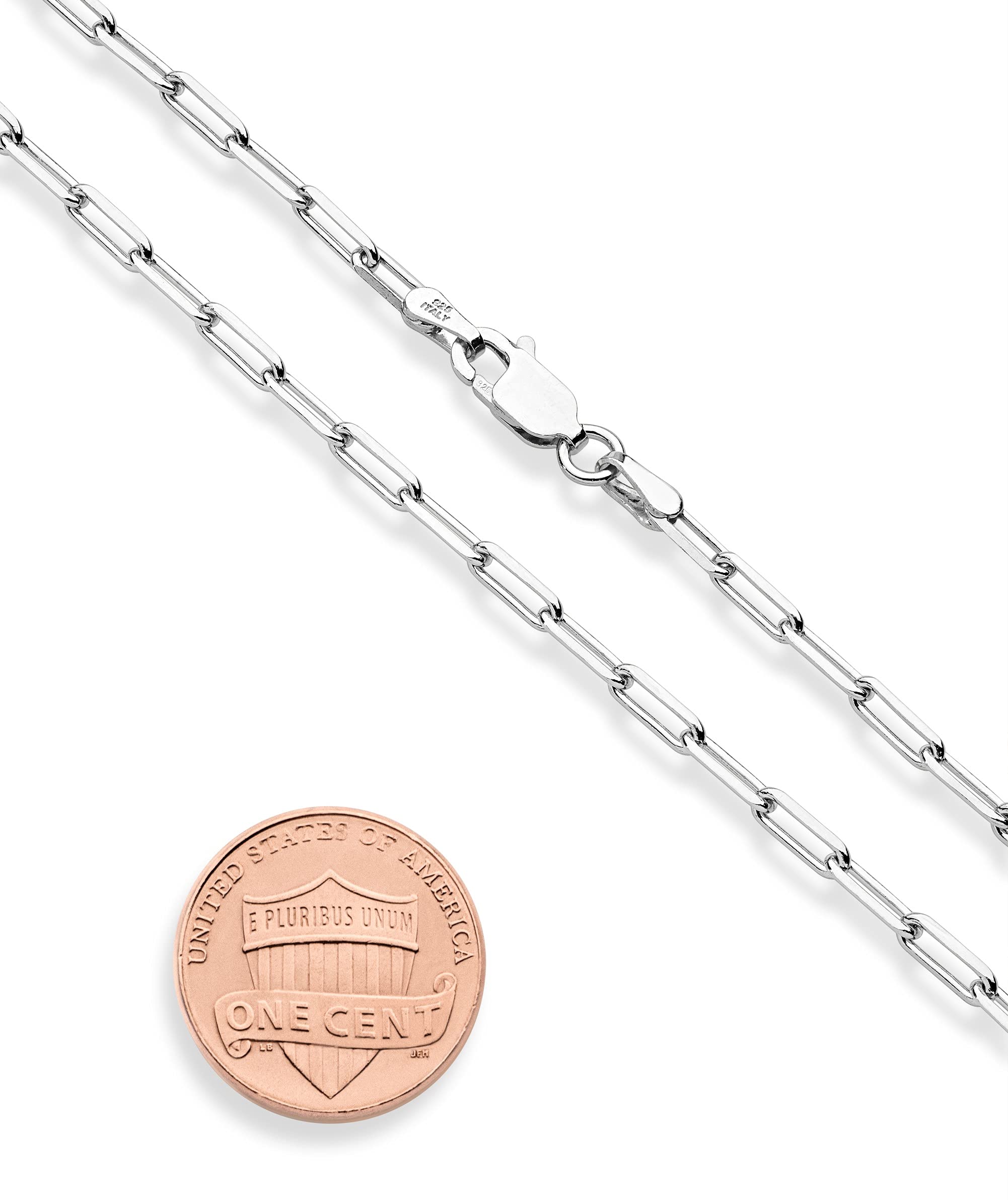 Miabella Solid 925 Sterling Silver 2.5mm Paperclip Link Chain Anklet Ankle Bracelet for Women, Made in Italy (sterling silver, 10 Inches)