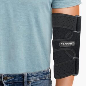 Reamphy Elbow Brace,Comfortable Night Elbow Sleep Support,Elbow Splint, Adjustable Stabilizer Splints, Cubital Tunnel Syndrome,Tendonitis,Ulnar Nerve,Tennis,Fits for Men and Women(Fits Most)