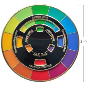 Creative Color Wheel Enamel pin, The Spinning Wheel Moves Nicely，Color Wheel Brooch (Color Wheel Enamel pin)