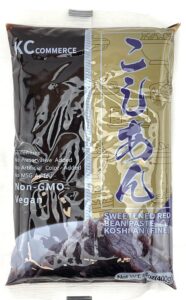 kc commerce sweetened red bean paste - adzuki beans, japanese mochi rice cake sweets anko, mashed tsubuan, vegan & gluten-free, no preservative, no-msg, non-gmo, 14.11oz