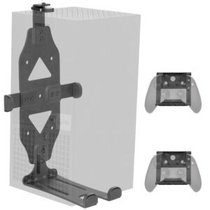 vivo steel wall mount bracket designed for xbox series x gaming console, horizontal and vertical display, open design, black, mount-xsxu1