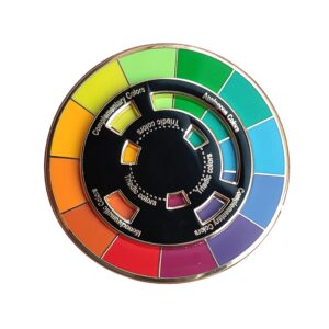 Creative Color Wheel Enamel pin, The Spinning Wheel Moves Nicely，Color Wheel Brooch (Color Wheel Enamel pin)