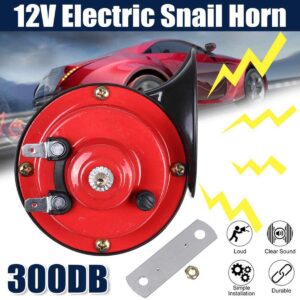 300db car horn 【2 pack】 12v waterproof double horn, used for trucks, trains and ships, electric snails for cars, motorcycles, alternative electronic parts for cars (red)