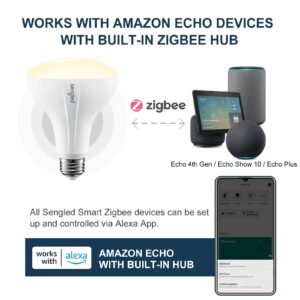 Sengled Zigbee Smart Bulb, Works with SmartThings and Echo with Built-in Hub, Voice Control with Alexa and Google Home, Hub Required, BR30 Dimmable Flood Light Bulb, Soft White 2700K, 10 Pack