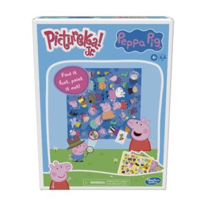 hasbro gaming pictureka! junior peppa pig picture game, fun board game for preschoolers, for 4 year olds and up, no reading required