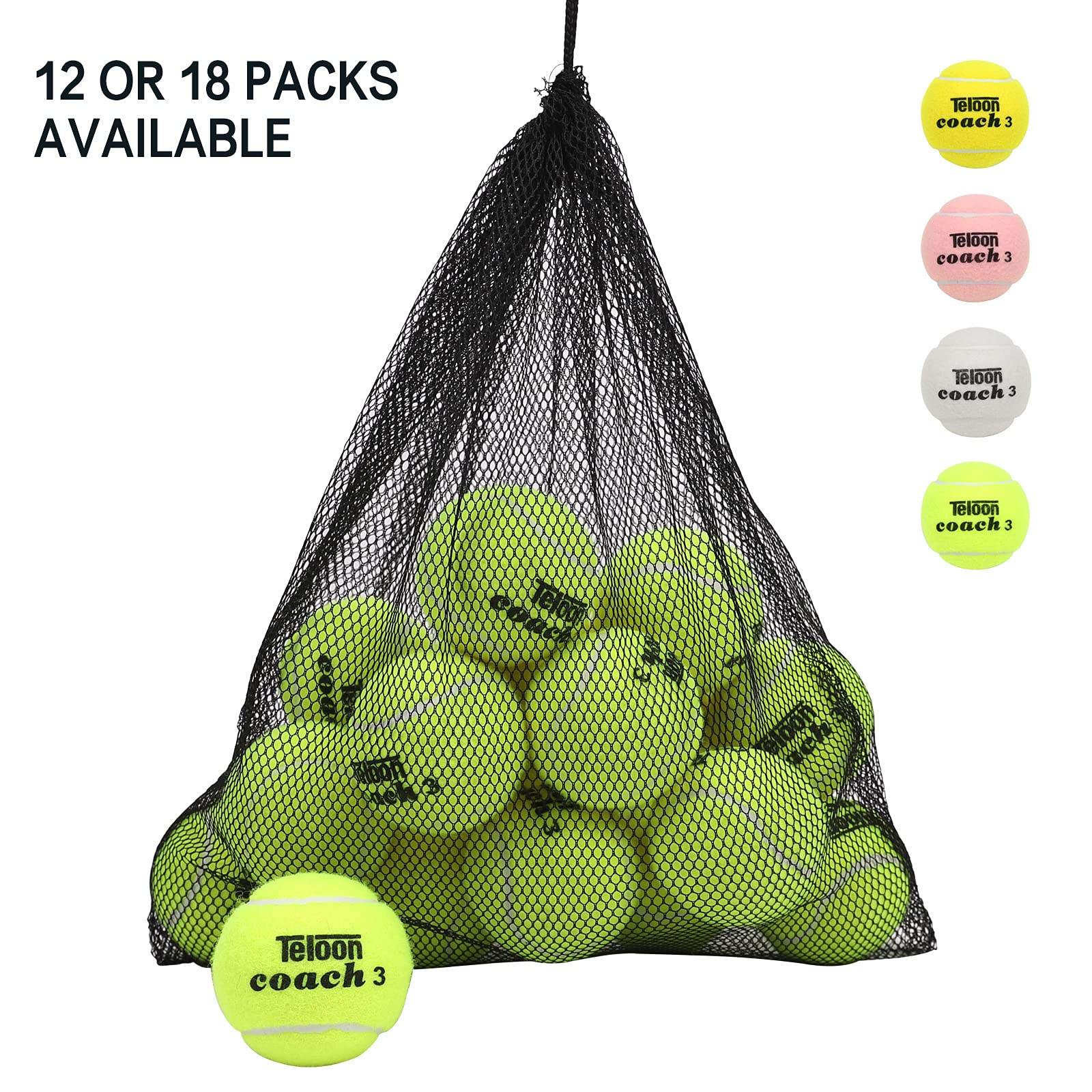 Teloon tennis balls (Regular color-18pcs)