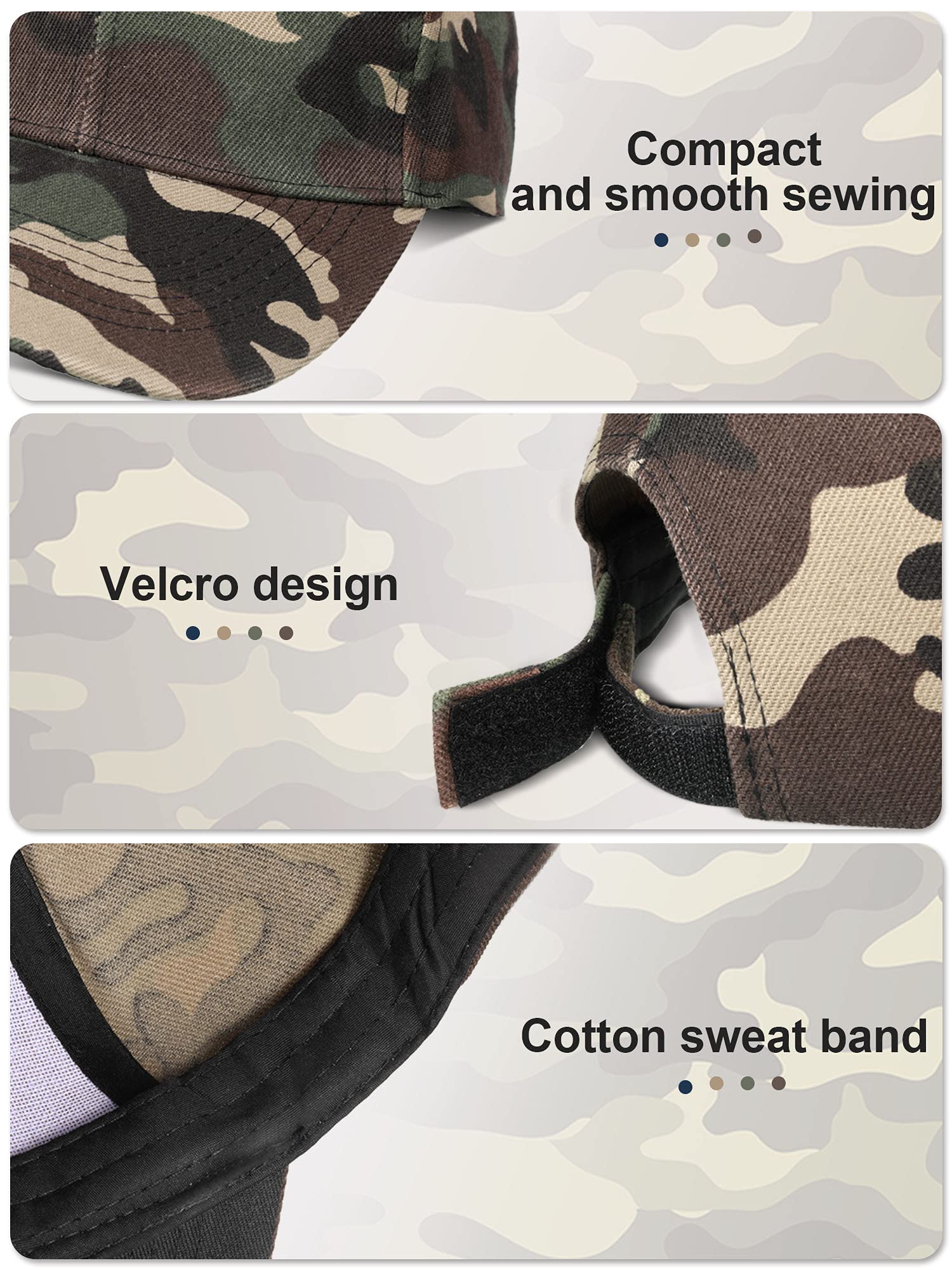 Geyoga 4 Pieces Men Camouflage Baseball Cap Army Military Camo Hat Camouflage Outdoor Sports Cap Camo Tactical Cap Hunting Fishing Hat for Men Women