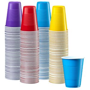 comfy package [9 oz. - 240 count plastic party cups disposable - assorted colors drinking cups for party, events, and everyday use