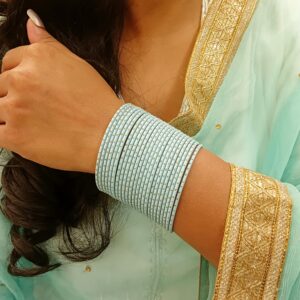 Efulgenz Indian Bangles Set Bollywood Plain Metal Bangle Bracelets Costume Jewelry for Women