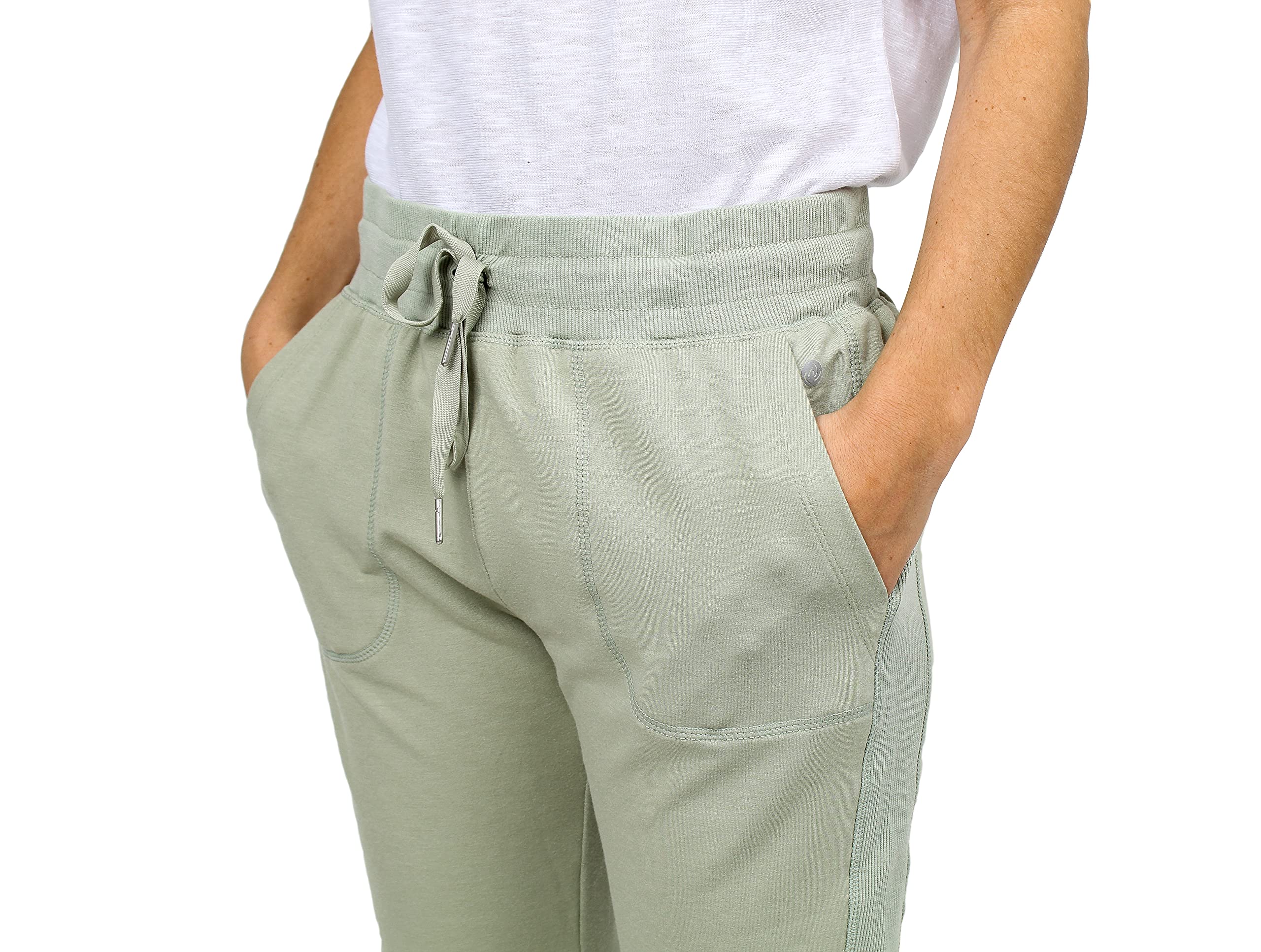 Apana Ladies Sojourn Jogger Active Yoga Sweatpants Clothing (Deep Sage, Medium)