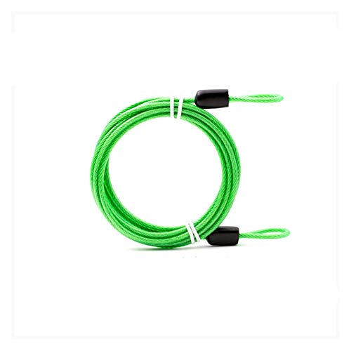 WCNMB Bicycle Lock 2m Bicycle Security Loop Cable Lock Scooter Guard Bike Motorcycle Helmet Protector Anti Theft Steel Wire Rope Line for Car Cover Convenient and Durable (Color : Green)