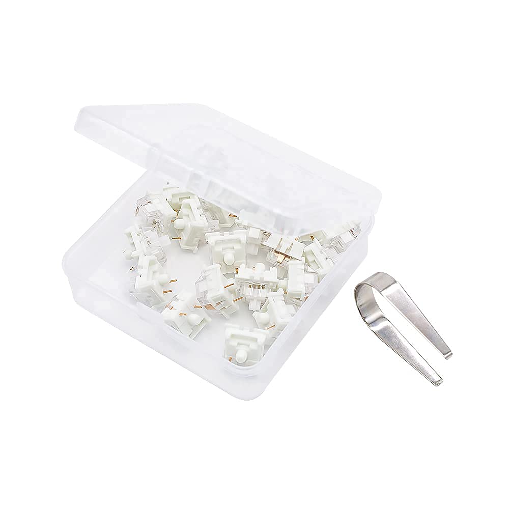 Granvela OUTEMU Silent White Switches 3 Pin Key switches Replacement Pack 20 - Gateron& Cherry MX Equivalent DIY Replaceable Switches for Mechanical Gaming Keyboard