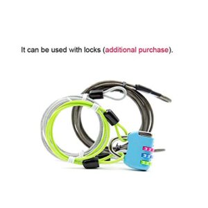 WCNMB Bicycle Lock 2m Bicycle Security Loop Cable Lock Scooter Guard Bike Motorcycle Helmet Protector Anti Theft Steel Wire Rope Line for Car Cover Convenient and Durable (Color : Green)