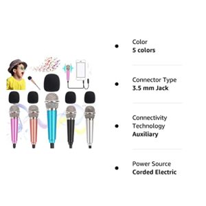 5Pcs Mini Microphone Mini Karaoke Microphone for Voice Recording, Portable Microphone Chatting and Singing Compatible with Smartphone iPhone, iPad, Laptop