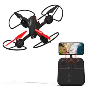 Sharper Image 10” Mach X Long Range Drone with Streaming Camera, LED Lights, 2.4 GHz, Auto-Orientation, Assisted Landing and Gyro Stabilization Control, Capture Panoramic Videos, Rechargeable Battery, 1 Count(Pack of 1)