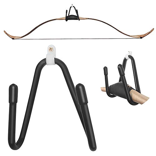 ZSHJGJR Bow Display Wall Hanger Wall Mount Archery Bow Holder Hook Storage Bow Rack for Recurve Bow Traditional Bow Longbow (no Bow) (1)