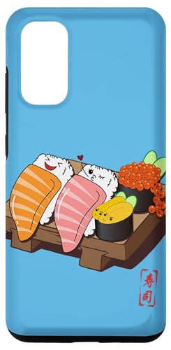 Galaxy S20 Happy Nigiri Sushi, Ikura and Uni on Wooden Plate Case