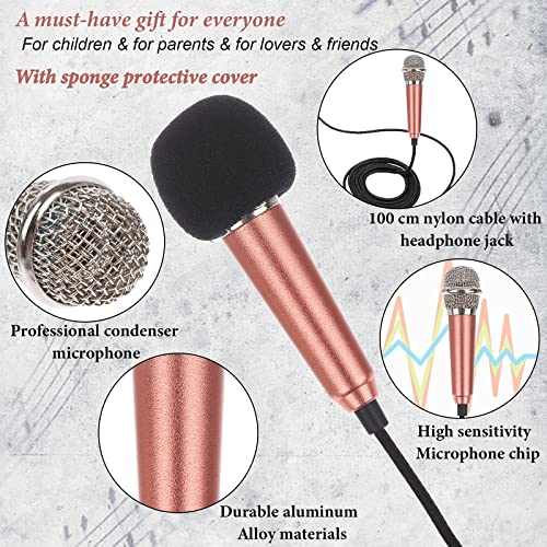 5Pcs Mini Microphone Mini Karaoke Microphone for Voice Recording, Portable Microphone Chatting and Singing Compatible with Smartphone iPhone, iPad, Laptop