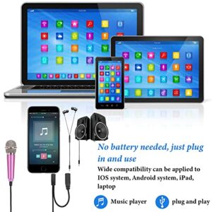 5Pcs Mini Microphone Mini Karaoke Microphone for Voice Recording, Portable Microphone Chatting and Singing Compatible with Smartphone iPhone, iPad, Laptop