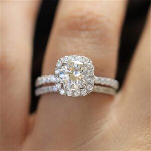 CHWLNJN Luxury Jewelry Fashion 925 Sterling Silver Square Cut AAA Cubic Zirconia Ring Eternal Diamond Engagement Wedding Ring Female Ring Promise Ring Size 6-10 (9)