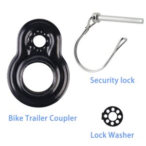 Black Bike Trailer Coupler Hitch, Coupler Hitch Attachments for a Wide Range of Bicycle Carriers, Bicycle Trailer Accessories, Trailer Sizes