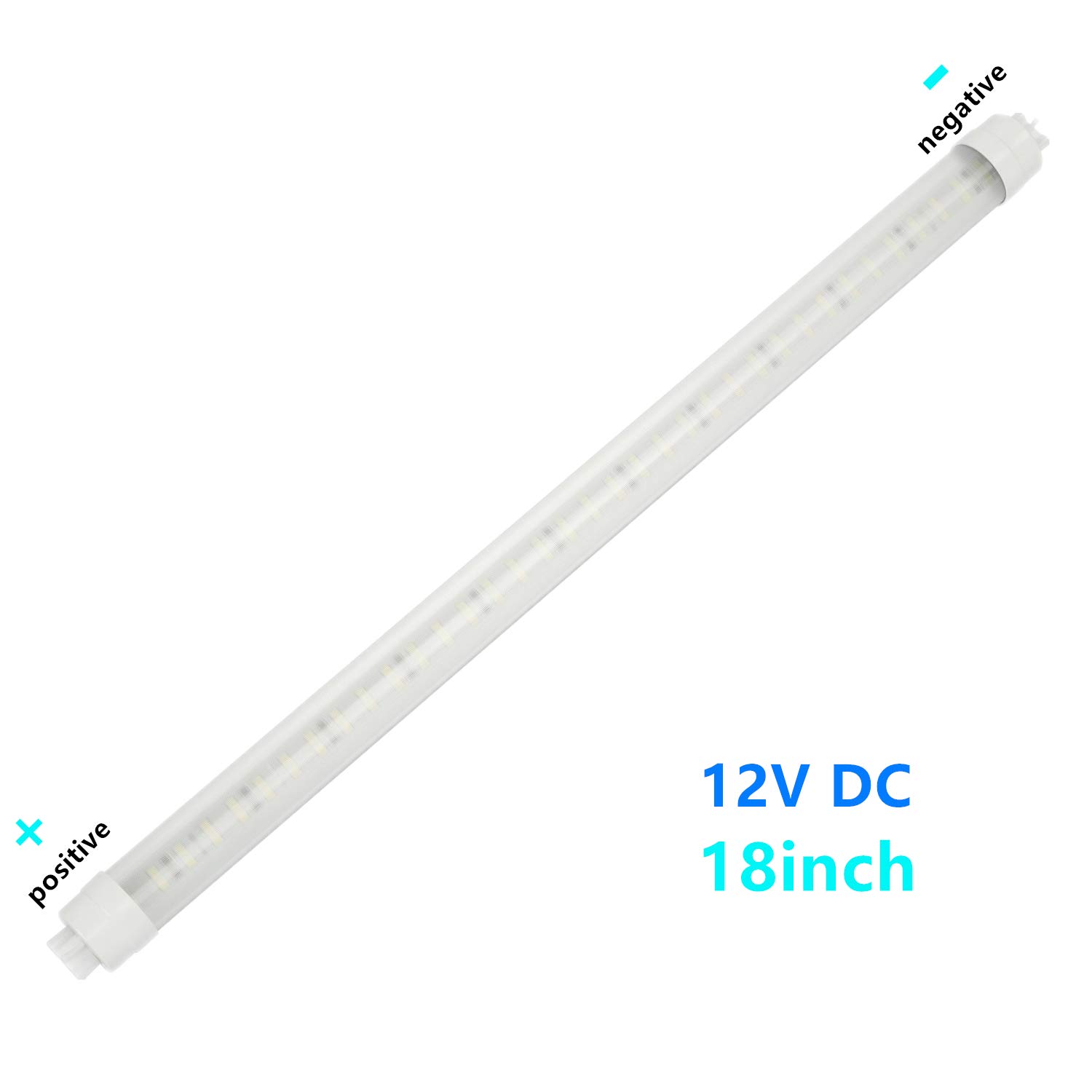 CMLAMPLED 12V DC T8 Led Tube Light 18inch 7W 6500K, F15T8 Florescent Tube Replacement for Automotive RV Marine Boat (6 Packs)