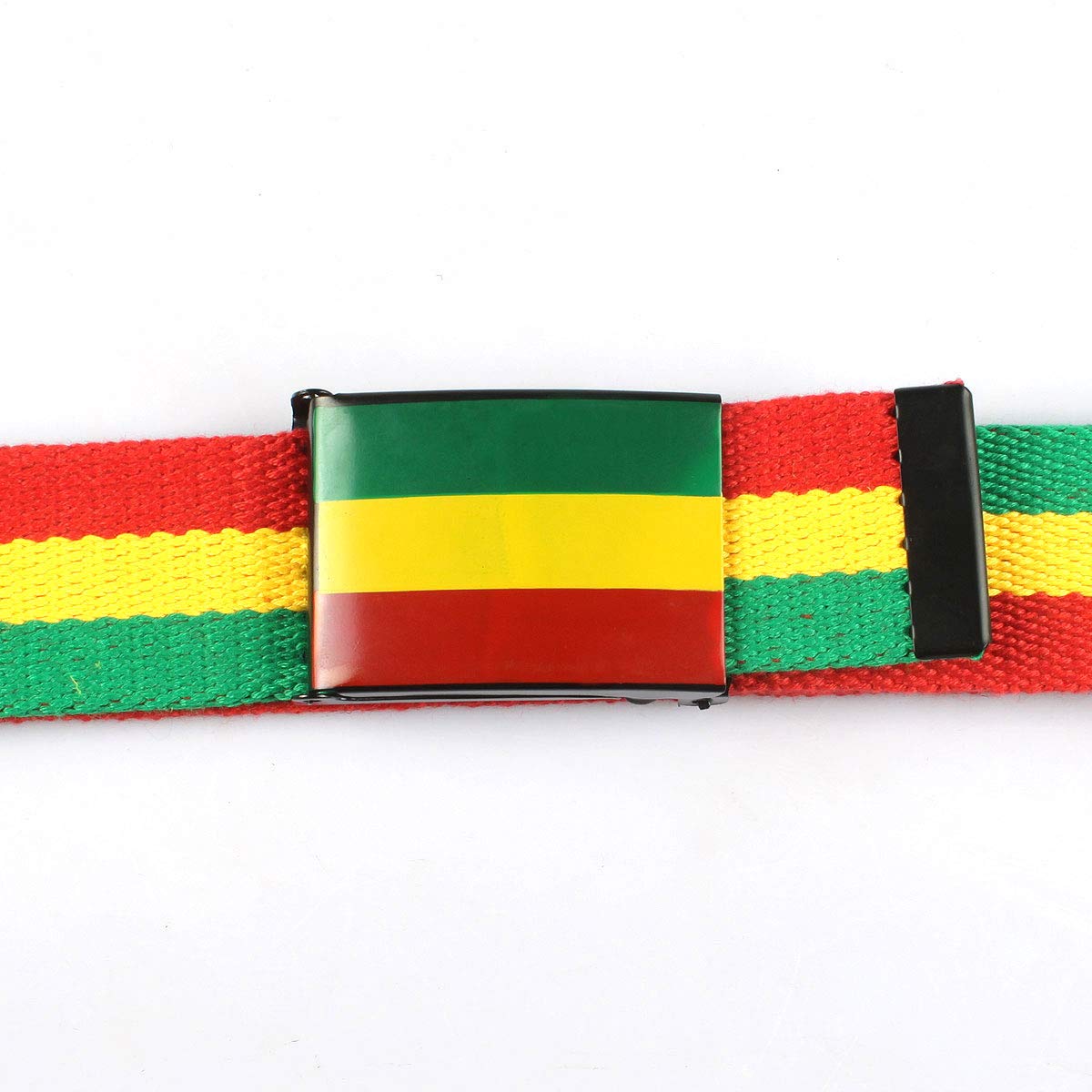 Rasta Jamaican RGY Canvas Belt with Styilish Buckle Canvas (RGY Buckle, One Size)