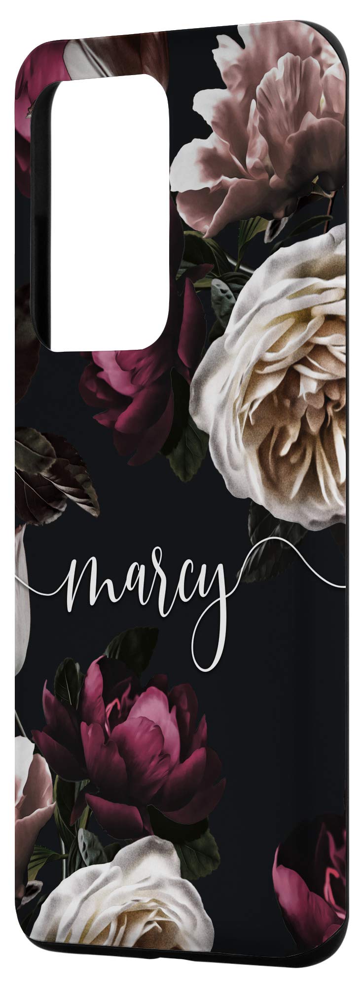 Galaxy S20 Ultra Marcy - Elegant Floral Rose & Peony Personalized Name Case