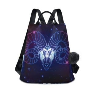 alaza aries zodiac sign backpack purse with adjustable straps for woman ladies