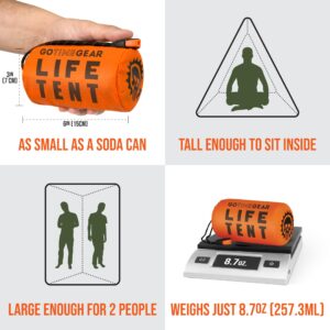 Go Time Gear - Life Bivy Thermal Bivvy and Life Survival Shelter - Emergency Sleeping Bags and Survival Tent - Emergency Bag Bundle (Orange)