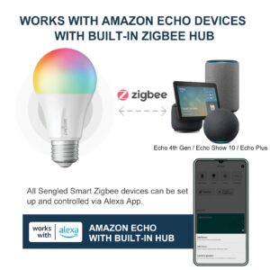 Sengled Zigbee Smart Light Bulbs, Smart Hub Required, Works with SmartThings and Echo with Built-in Hub, Voice Control with Alexa and Google Home, Color Changing 60W Eqv. A19 Alexa Light Bulb, 3 Pack