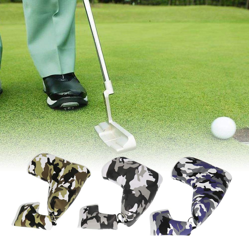 SEACLOUD Golf Blade Putter Cover Head Camouflage Pattern Headcover Protection with Magnetic Closure Headcovers Purple