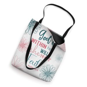 God Is Within Her She Will Not Fail - Scripture - Christian Tote Bag